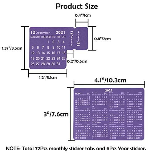 Notebooks Journals Scrapbooks Sat Pastel Sun For Planners Set of 12 Die Cut Months Jan-Dec 2021 Months Calendar Stickers